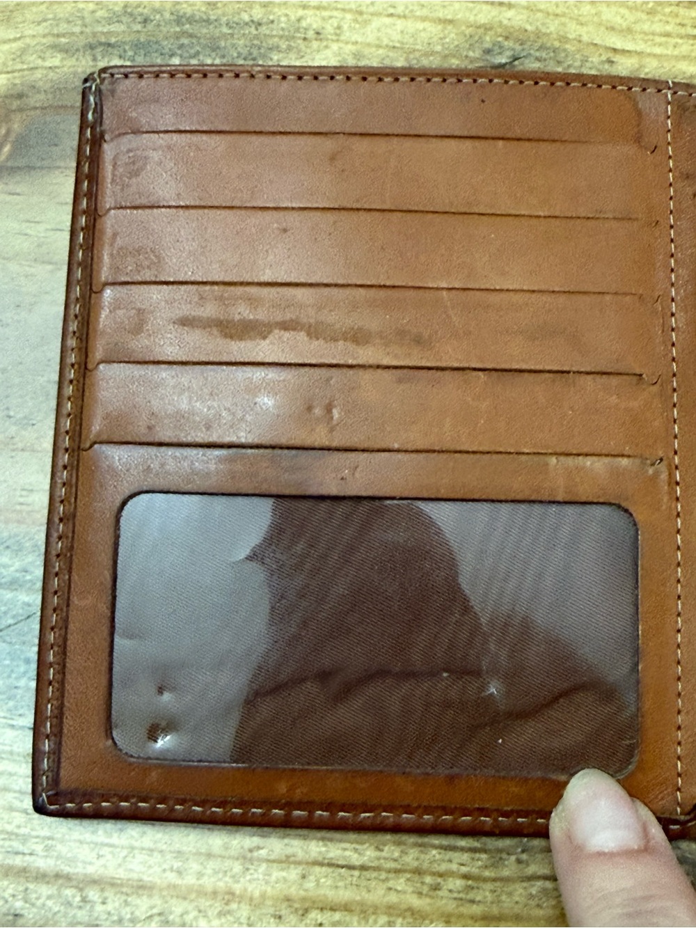 Vintage Dooney & Bourke Awl Trifold Black & Brown Leather Kislock Pouch Wallet - Picture 4 of 7